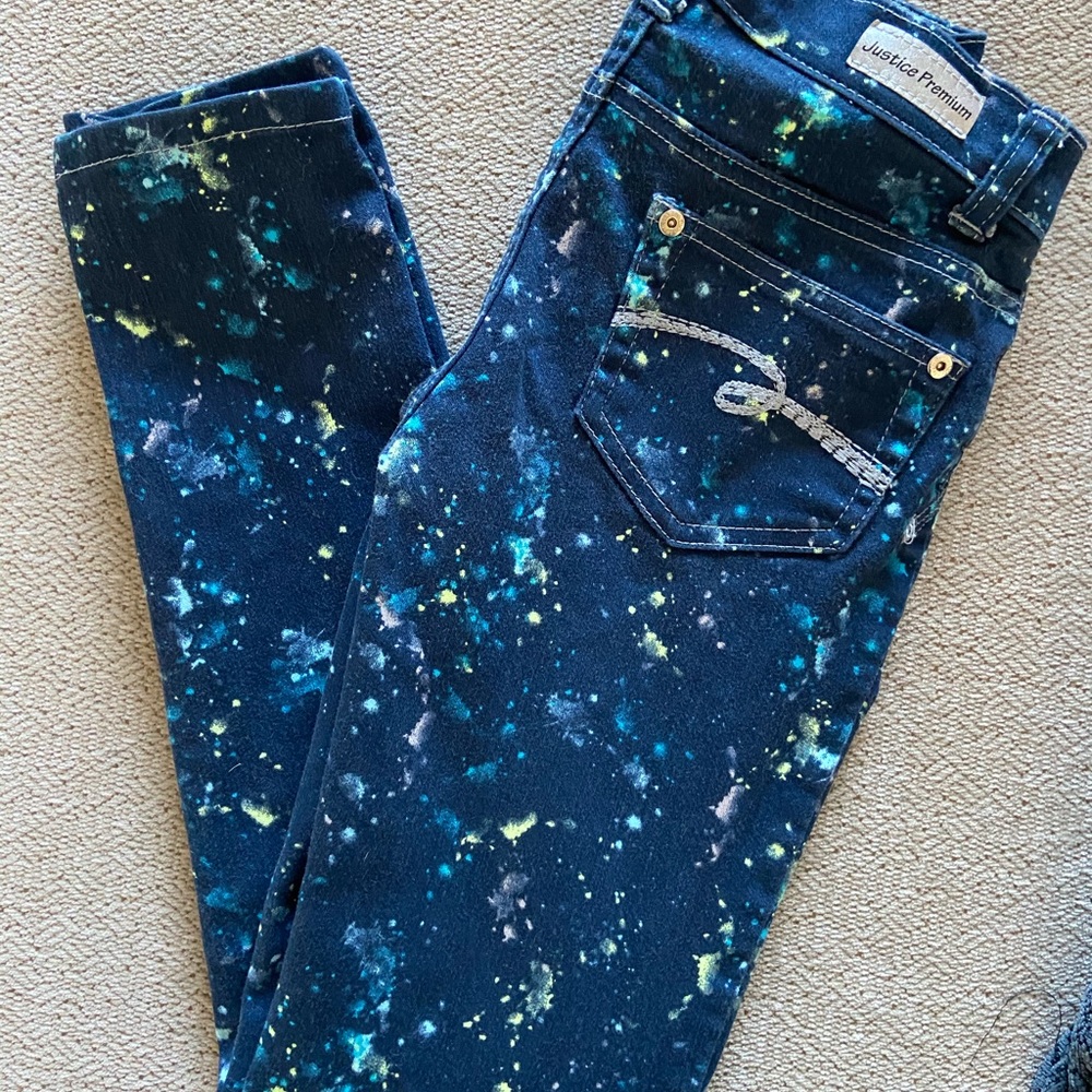 Girls Justice Premium Splatter Jeans size 10R